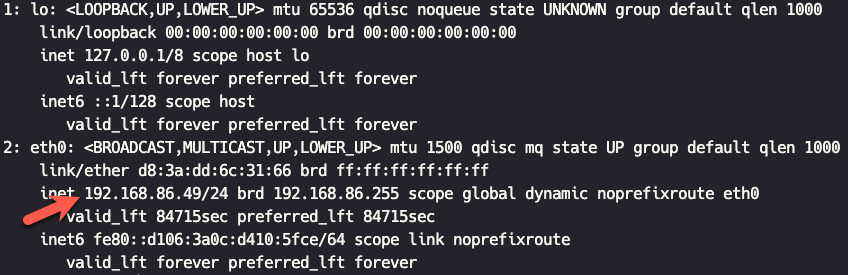 Pi IP address info