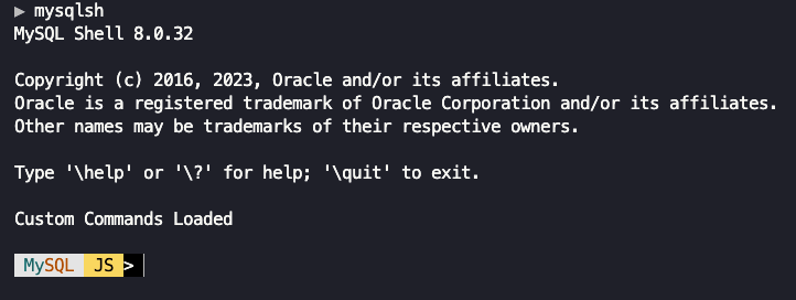 MySQL Shell Startup