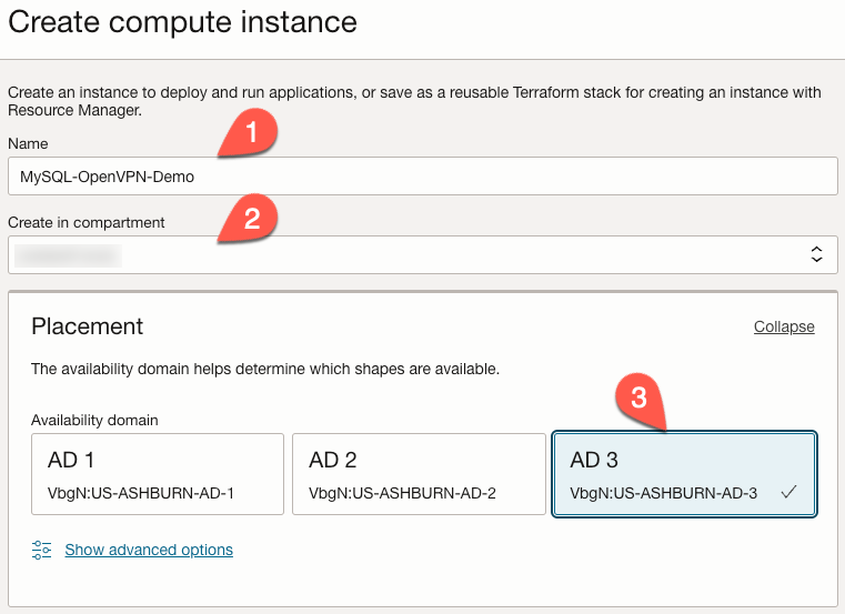 Create Compute Instance Step 1