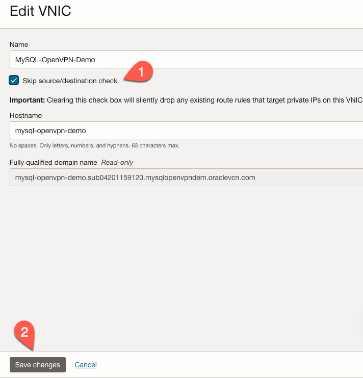Edit VNIC