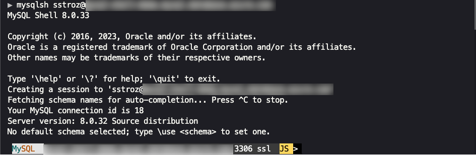 MySQL Shell Connection