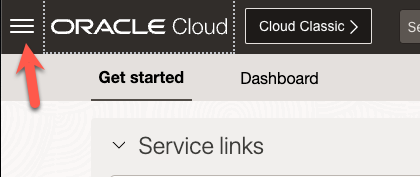 OCI Hamburger Menu