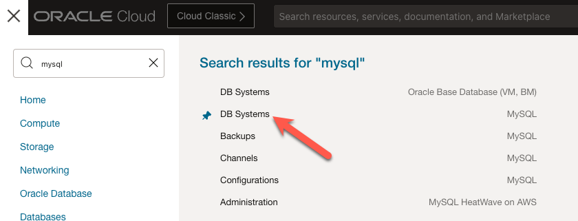 MySQL Menu Search