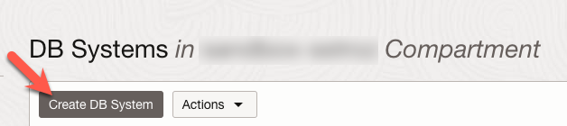 Create DB System Button