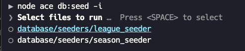 Choosing a seeder in interactive mode