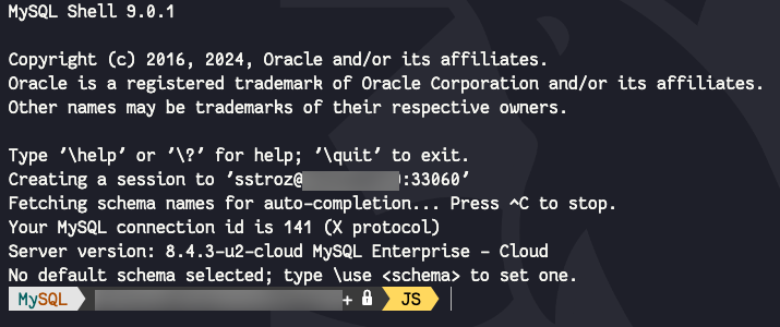 Successfully connecting to HeatWave MySQL