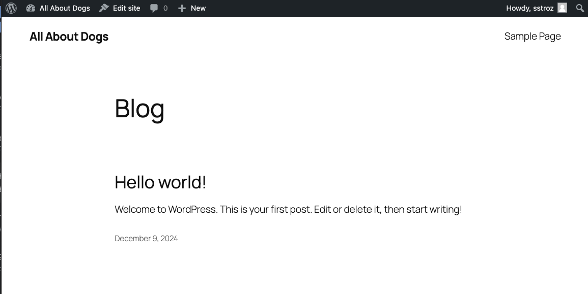 WordPress Public Page