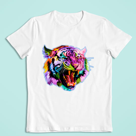 Colourful tiger heat transfer vinyl