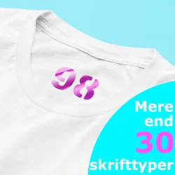 Størrelsesmærker kun tal i metal folie   