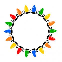Christmas Lights Monogram Frame Gratis SVG-filer
