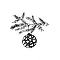 Christmas Bulb On Spruce Twig - Gratis jule SVG