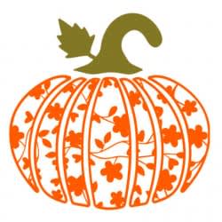 decorative pumpkin with leaves Gratis SVG-filer 