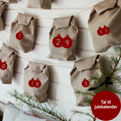 Julekalendertal  1 ark med tal 1-24 - julekugler