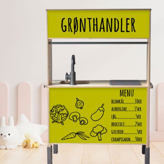 Komplet sæt (Grønthandler) stickers til IKEA DUKTIG legekøkken