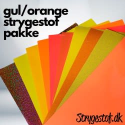 GUL/ORANGE strygestof pakke (10 forskellige ark)