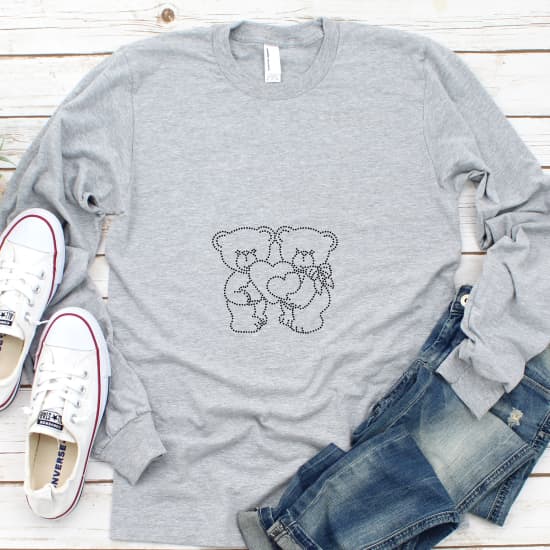 high quality heat transfer vinyl, Holographic bear couple with heart - heat transfer vinyl Holographic bear couple with heart - heat transfer vinyl