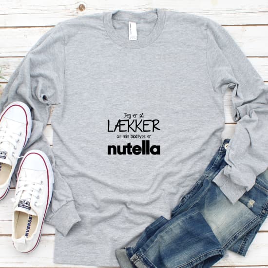 strygestof af høj kvalitet, Jeg er så lækker at min blodtype er nutella - strygemærke Jeg er så lækker at min blodtype er nutella - strygemærke