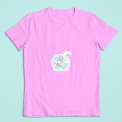 Baby elephant with heart rainbow iron-on transfer