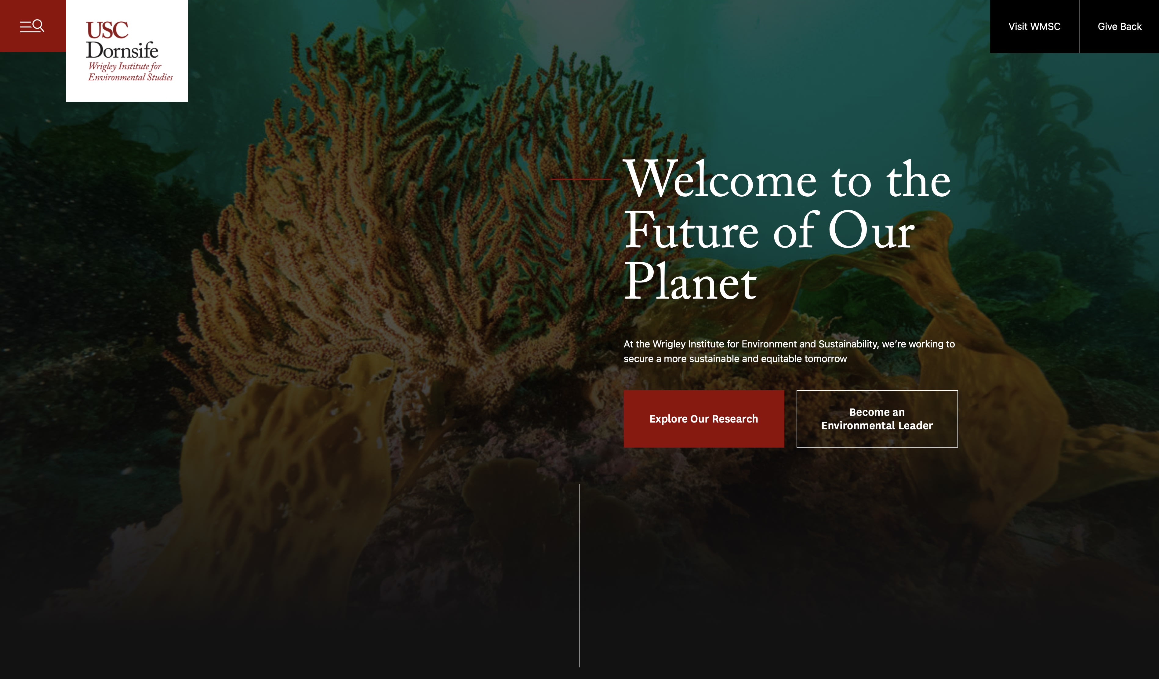 USC Wrigley homepage screenshot