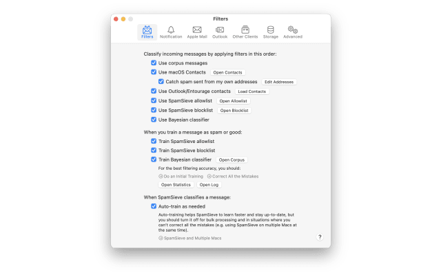 SpamSieve screenshot