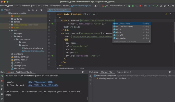 WebStorm Screenshot 1