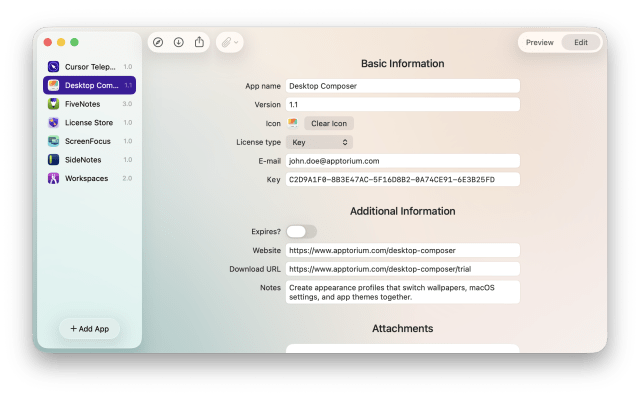 License Store Screenshot