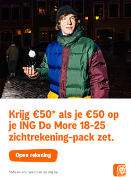 ING Do More 18-25: een gratis zichtrekening en 50€ cadeau 🚀
