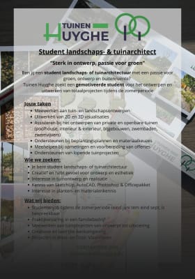 Working as a student at Tuinen Huyghe