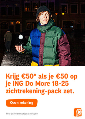 ING Do More 18-25: een gratis zichtrekening en 50€ cadeau 🚀
