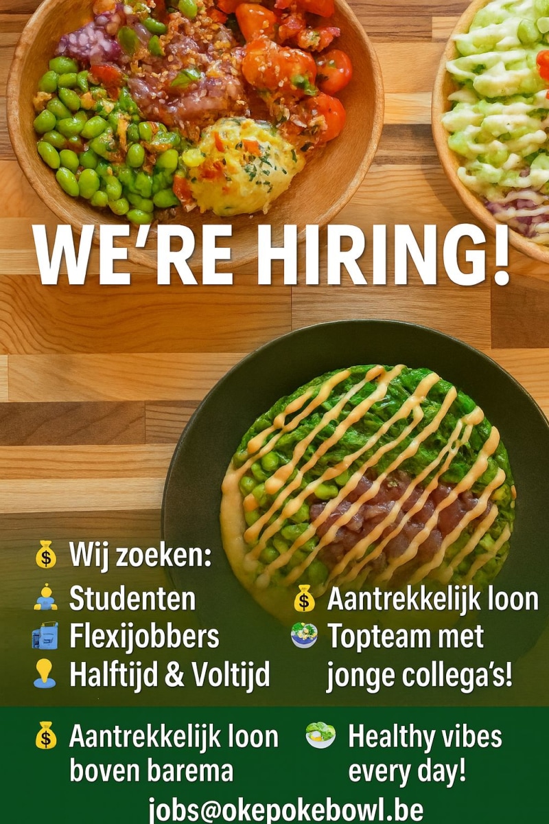 Poké Bowl medewerker - student job offer at Oké Poké Bowl
