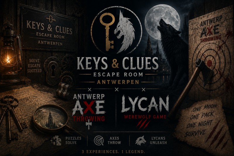 Medewerker Escape Room/Axe Throwing/Lycan Werewolf Game - studentenjob bij Keys & Clues Escape room / Antwerp Axe Throwing