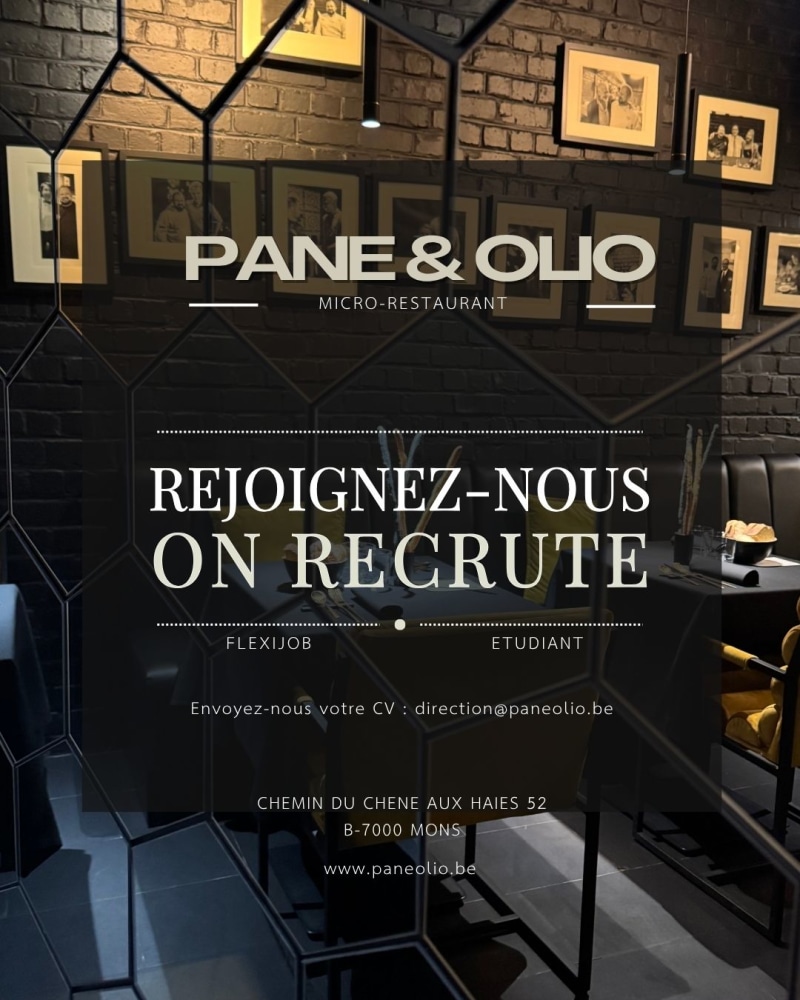 Restaurant à Mons engage étudiant(e) pour service en salle - job étudiant chez Pane & Olio