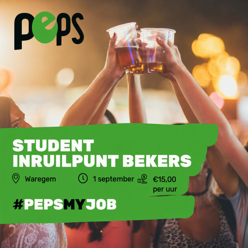 Student inruilpunt bekers | Waregem Koerse | dinsdag 1 september | €15,00  - studentenjob bij Peps interim