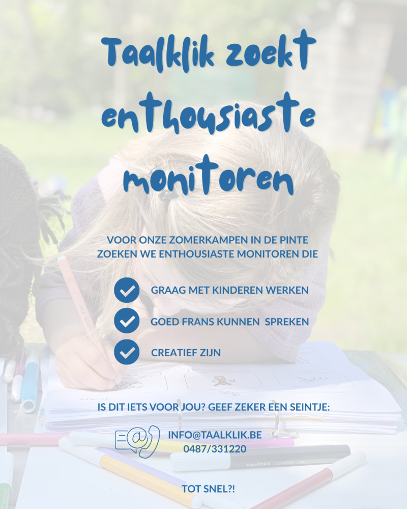 ENTHOUSIASTE MONITORS - student job offer at TAALKLIK