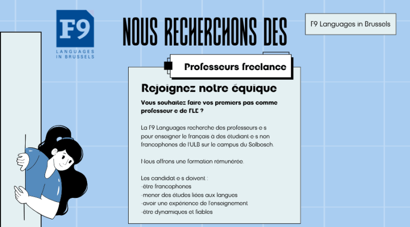 Etudiants/Professeurs de FLE - job étudiant chez F9 Languages