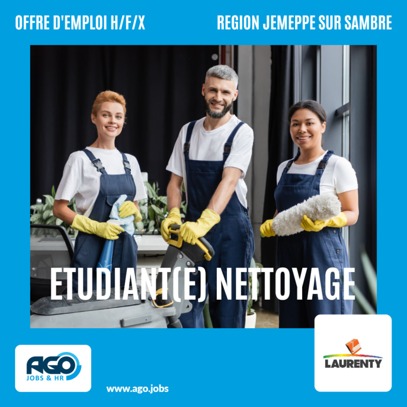 Job étudiant(e) NETTOYAGE - JEMEPPE SUR SAMBRE  - studentenjob bij AGO Jobs & HR