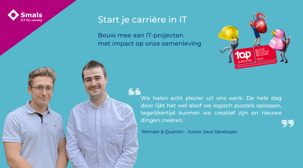 Van medestudenten en vrienden tot collega-developers bij Smals banner image