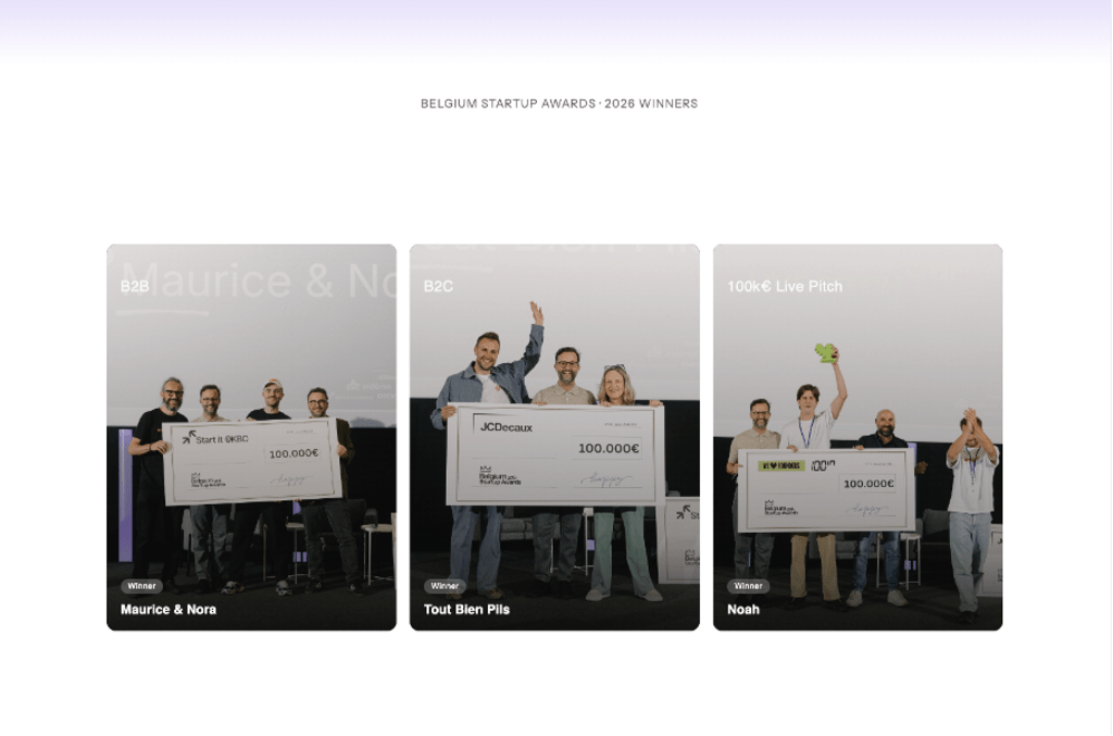 Startup Awards 2026 : l'écosystème startup belge continue de grandir banner image