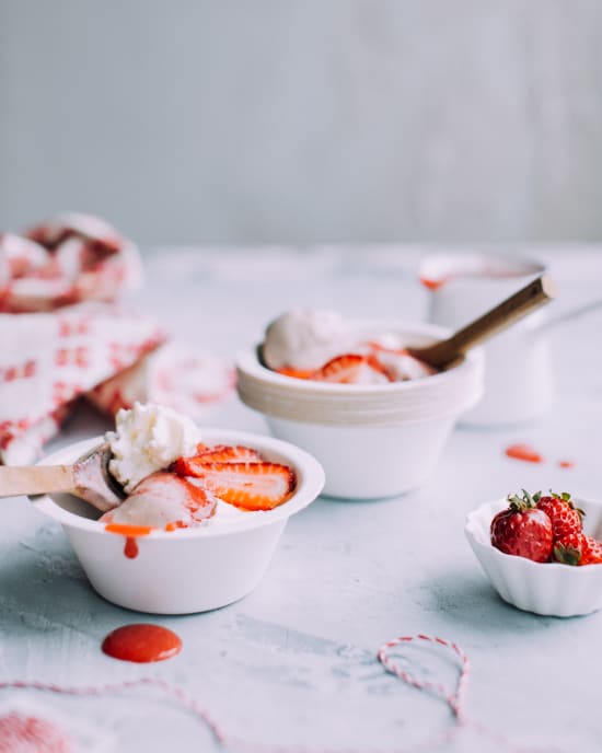 Strawberries and icecream