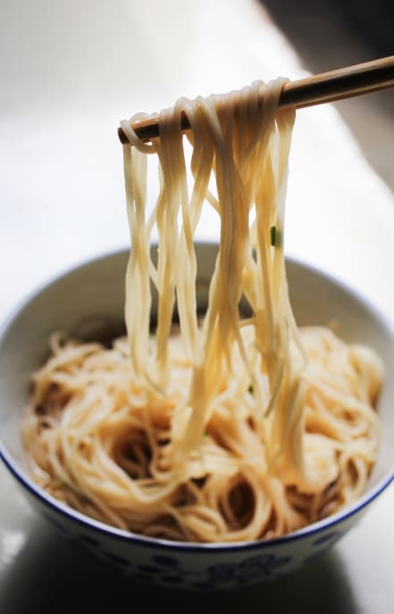 Noodles in a bowl