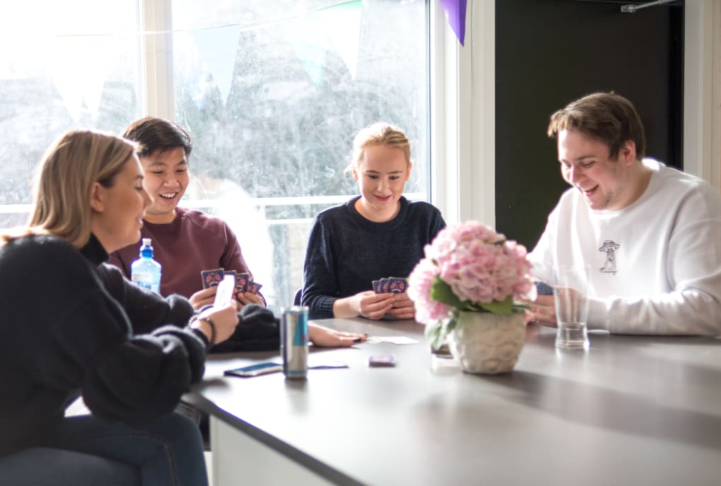 Card playing games at shared kitchen