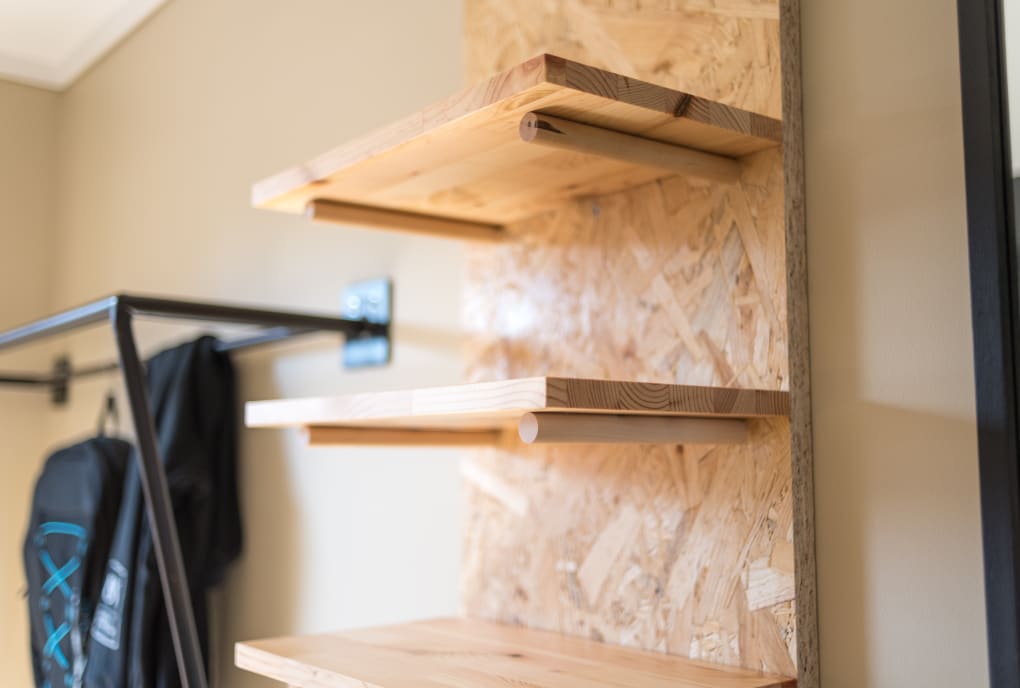 Shelf for shoes, Klokkergården Student Housing in Vestfold