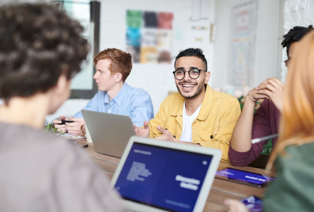 Young people in a discussion