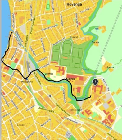 City walk in Porsgrunn - map