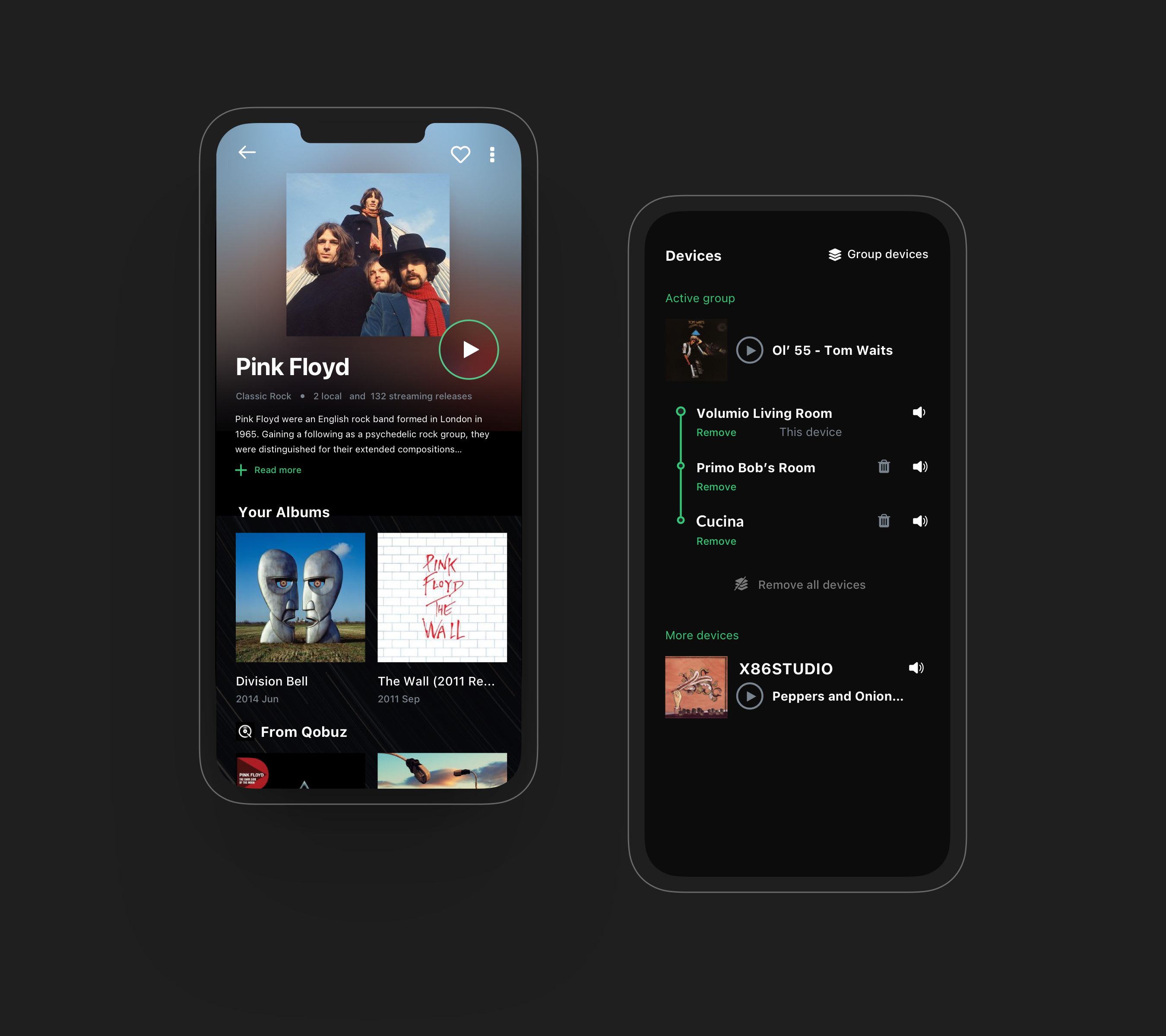 App design of a music streaming service