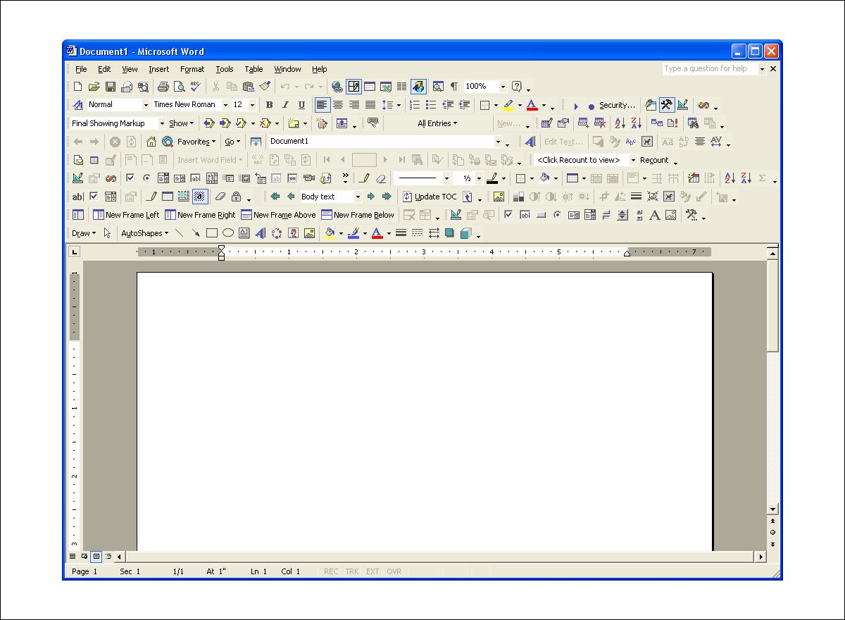 Microsoft Word 2000 was a usability nightmare