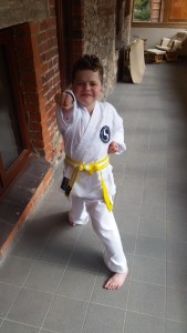 Hayden doing karate