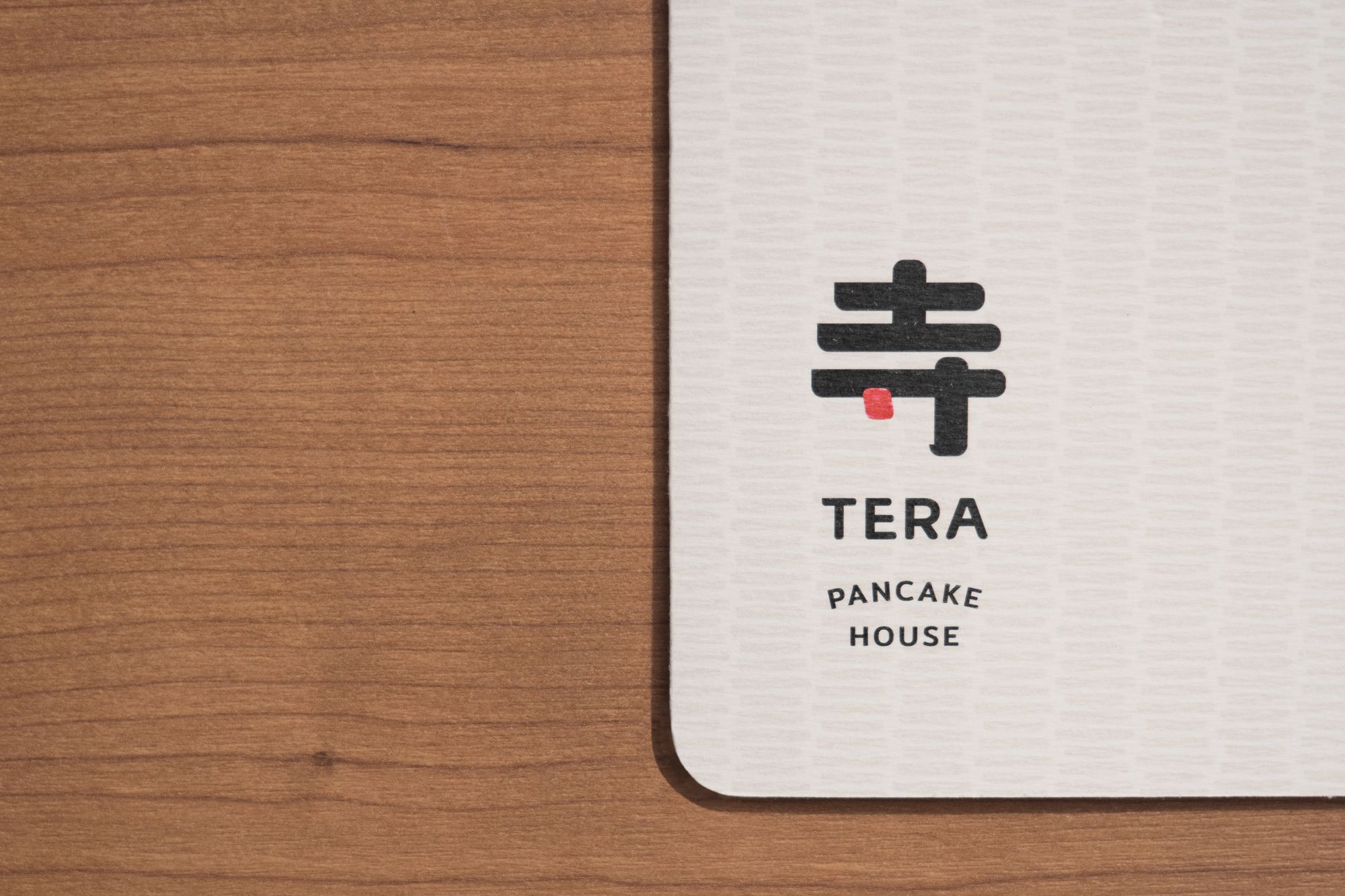 Tera branding print menu close up