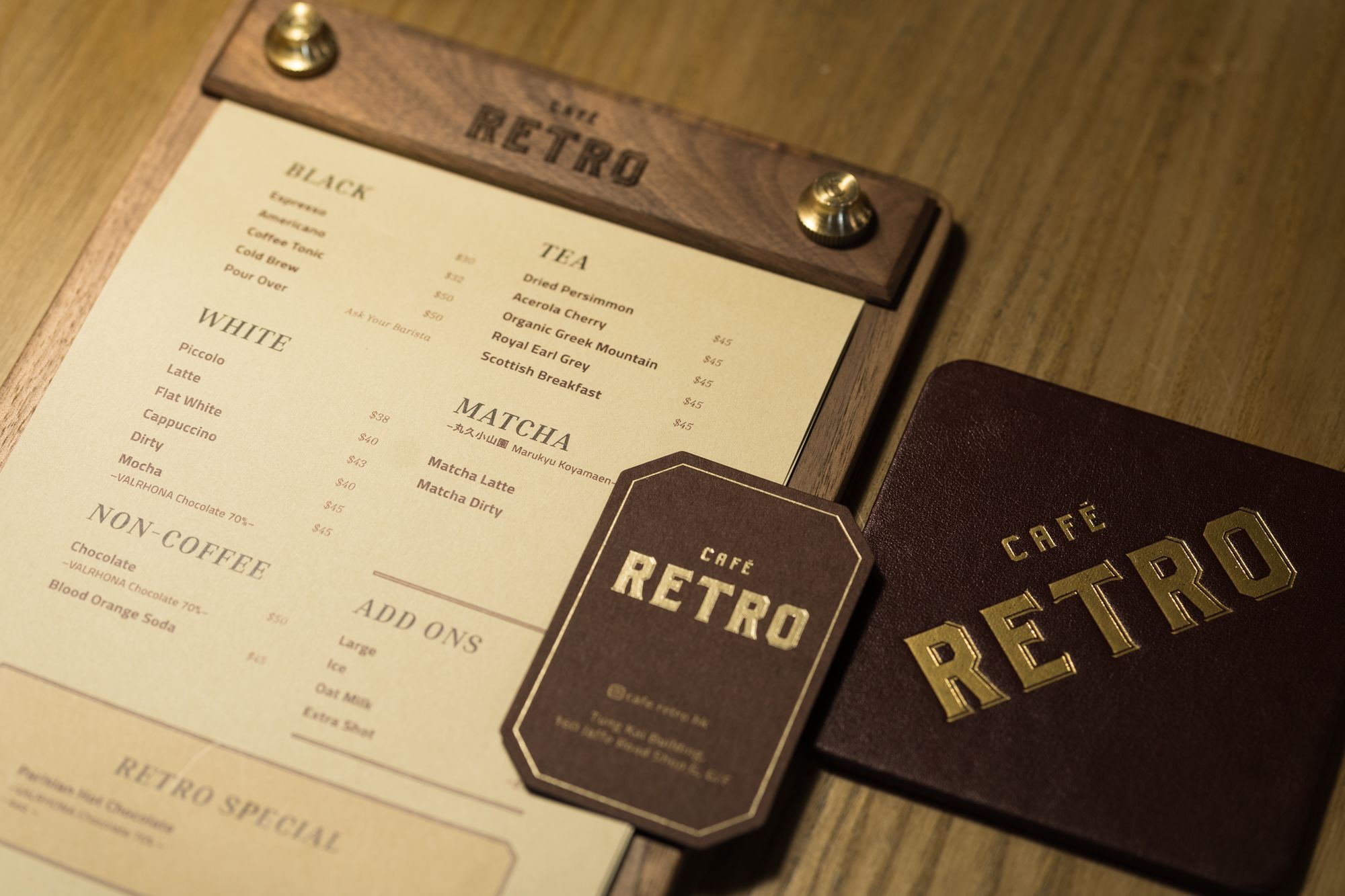 Retro printed collateral close up