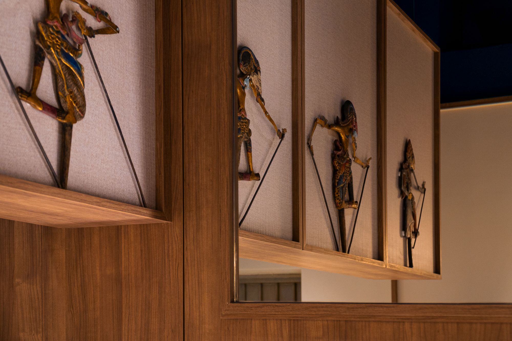 Lucky Indonesia Restaurant owner handpicked artefacts close up